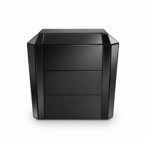 Visage Black Mirror Bedside Table