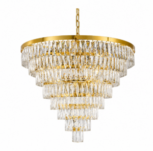 Mondrian Crystal Brass Chandelier