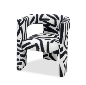 Abstract Black White Linen Chair