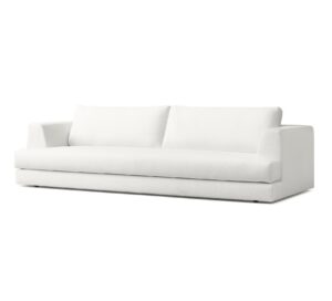Regent White Linen Sofa 244cm