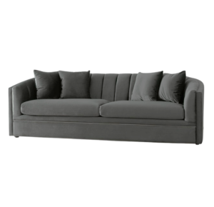 Aristocrat Dark Grey Velvet Sofa 235cm