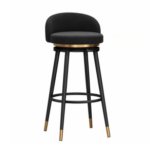 Arcadia Black Velvet Brass Counter Stool