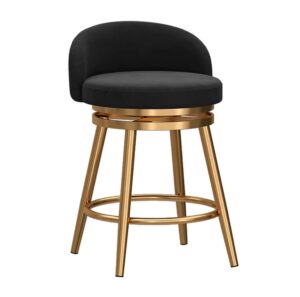 Arcadia Black Velvet Brass Dining Chair
