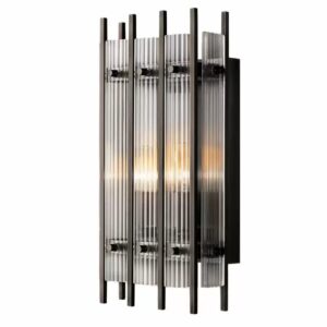 Linear Fluted Glass Bronze Wall Light