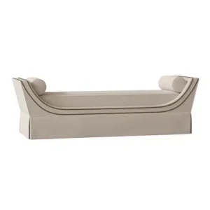 Gabrielle Cream Linen Bronze Bench