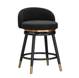 Arcadia Black Velvet Brass Dining Chair