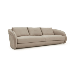 Gallineux Cream Leather Sofa 286cm