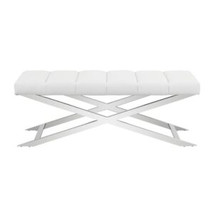 Gainsborough White Leather Chrome Bench