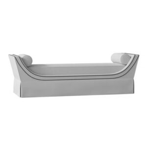 Gabrielle Light Grey Linen Bronze Bench