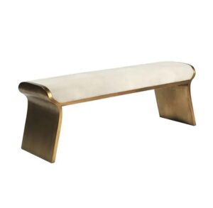 Verone Cream Velvet Brass Bench