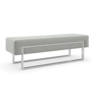 Sculpt Light Grey Velvet Chrome Bench