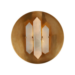 Gemstone Quartz Crystal Antique Brass Wall Light
