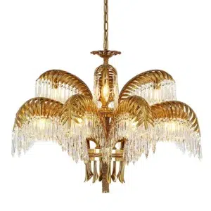 Palmier Crystal Brass Medium Chandelier