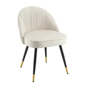 Belair Cream Velvet Brass Dining Chair