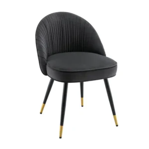 Belair Black Velvet Brass Dining Chair