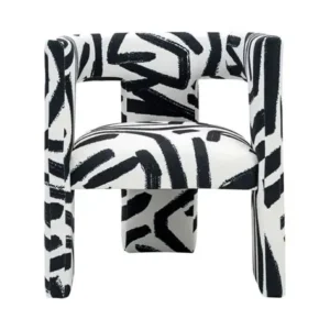 Abstract Black White Linen Chair