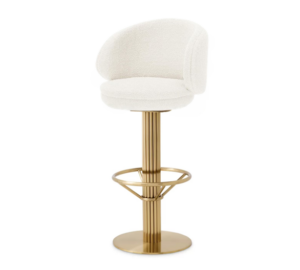 Braydon Light Cream Boucle Brass Counter Stool