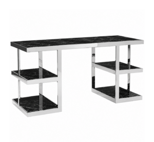 Quatro Nero Mable Nickel Console