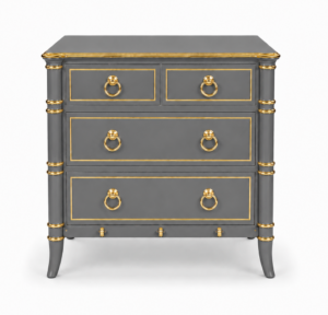 Brightone Grey Ash Gold Bedside Table