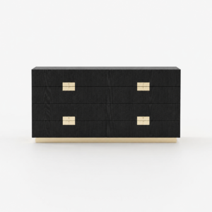 Porto Black Oak Gold Dressing Cabinet