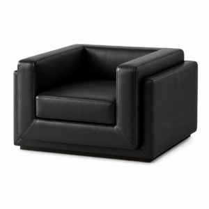 Metropolis Black Leather Armchair