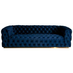 Romano Emerald Velvet Brass Sofa 245cm
