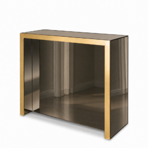Archibald Smoked Mirror Brass Bar