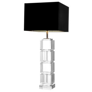 Cube Crystal Table Lamp with Black Lamp Shade