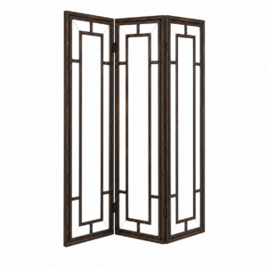 Boyd Brown Bamboo Mirror Dressing Screen