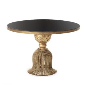 Tassel Antique Brass Black Marble Coffee Table