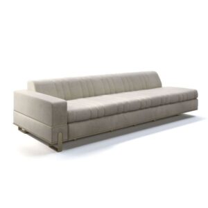 Prador Cream Chenille Velvet Gold Right Sofa