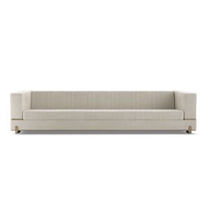Prador Cream Chenille Velvet Gold Large Sofa