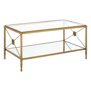 Medallion Brass Glass Coffee Table