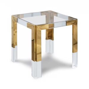Cocktail Brass Lucite Sidetable