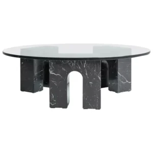 Gateway Nero Marble Glass Coffee Table