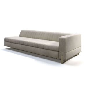 Prador Cream Chenille Velvet Gold Left Sofa