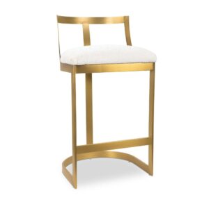 Preston Ivory Boucle Brass Counter Stool