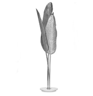 Palma Antique Nickel White Marble Floor Lamp