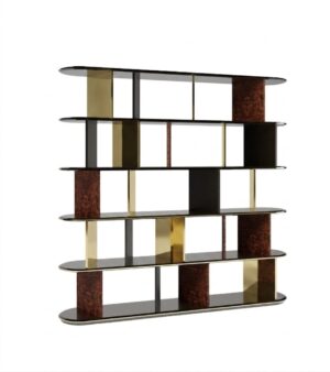 Casita Walnut Brass Etagere 220cm