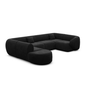 Metropolitan Black Velvet Sectional Sofa