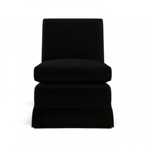 Henrietta Black Velvet Skirt Chair