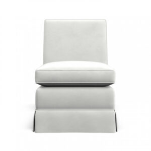 Henrietta White Velvet Skirt Chair