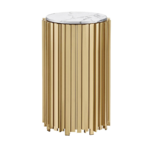 Fornetti White Marble Gold Pedestal Table 105cm