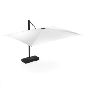 Regency White Outdoor LED Autolift Umbrella