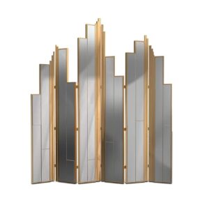 Gold and silver geometric decorative room divider