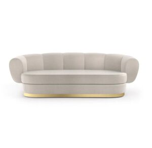 Demorais Cream Velvet Gold Sofa 185cm