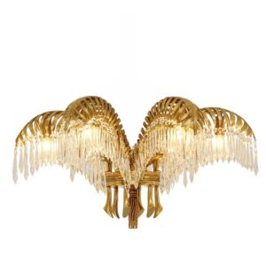 Palmier Crystal Brass Chandelier Wall Light