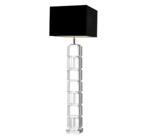 Cube Crystal Floor Lamp with Black Lamp Shade