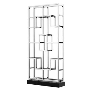 Lagonda Chrome Smoked Glass Etagere