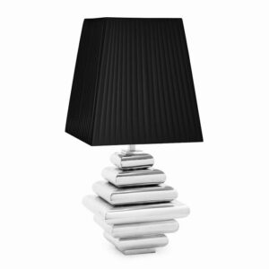 Balzano Chrome Table Lamp with Black Pleated Shade